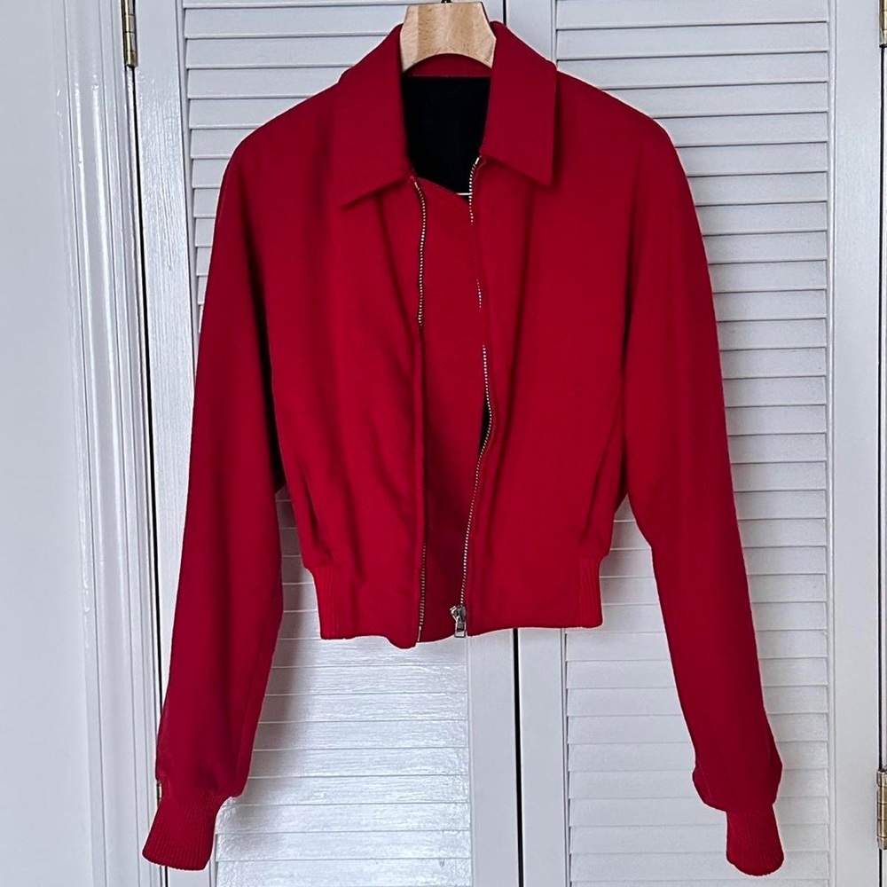 Vintage No Label Cherry Bomber